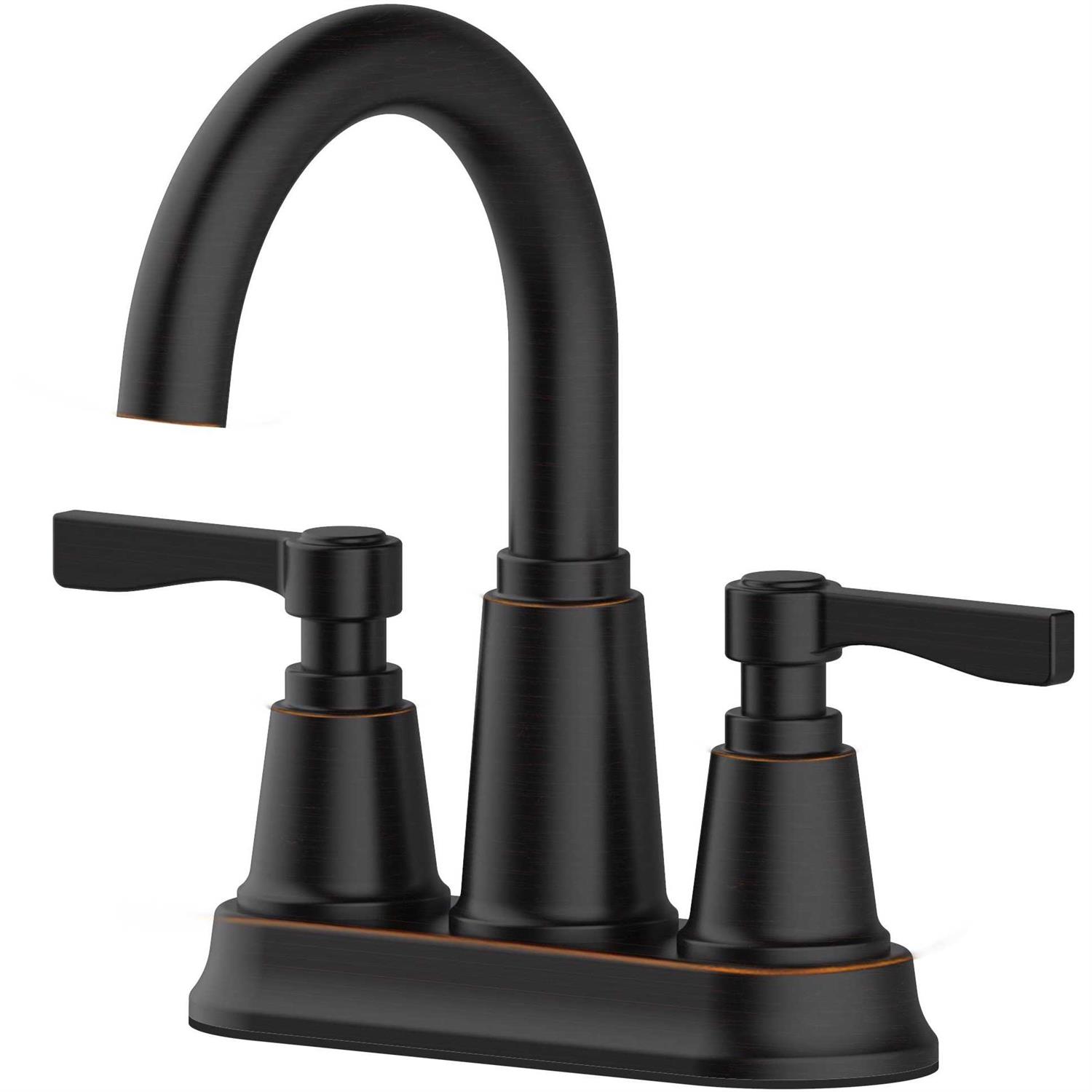 allen + roth Townley Oil Rubbed Bronze 4-in Centerset 2-handle WaterSense Bathroom Sink Faucet with Drain and Deck Plate 67130W-602707 - Cheap Fitting