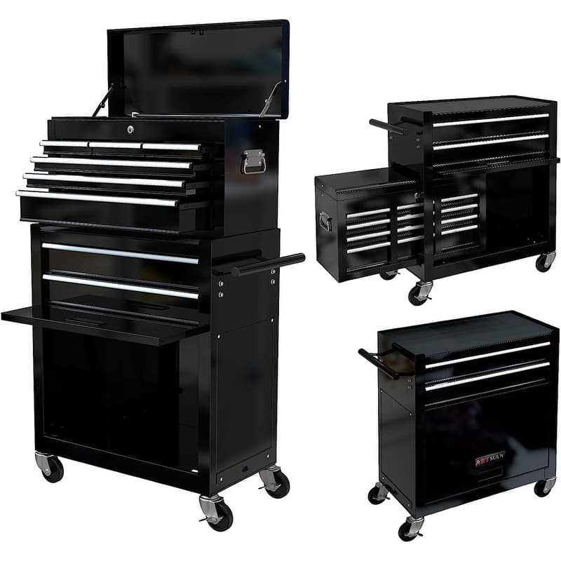 Tool Chest Box Combo with 8 Drawer 24W, Rolling Tool Storage Cabinet – Red - Cheap Fitting