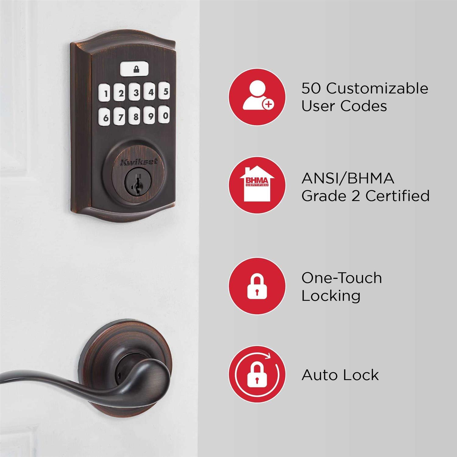 Kwikset SmartCode 260 Keyless Electronic Keypad Deadbolt Microban Protected Keypad - Cheap Fitting