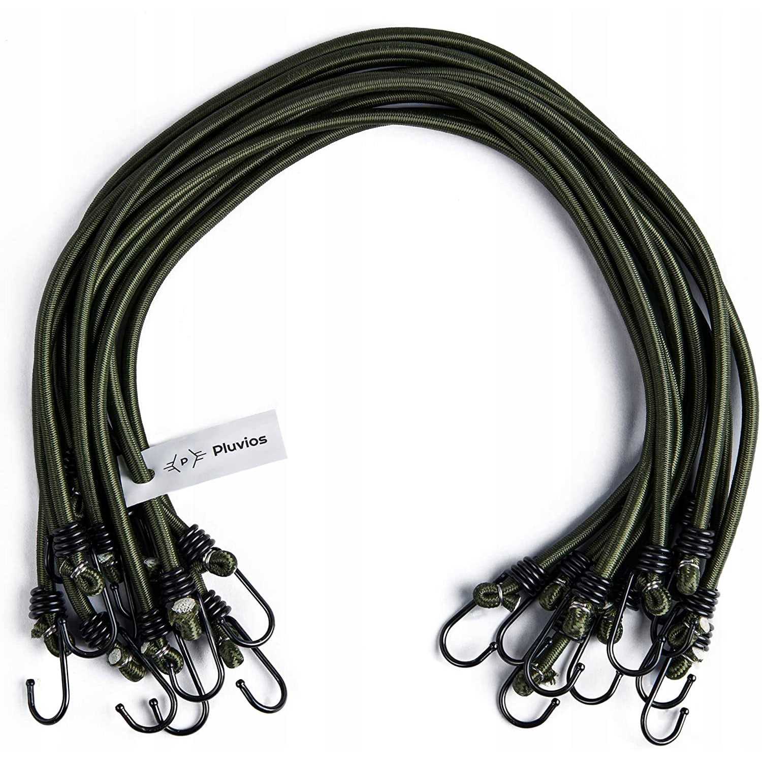 Pluvios Bungee Cords with Hooks Heavy Duty Outdoor 10 Pack – Choice of Sizes - Cheap Fitting