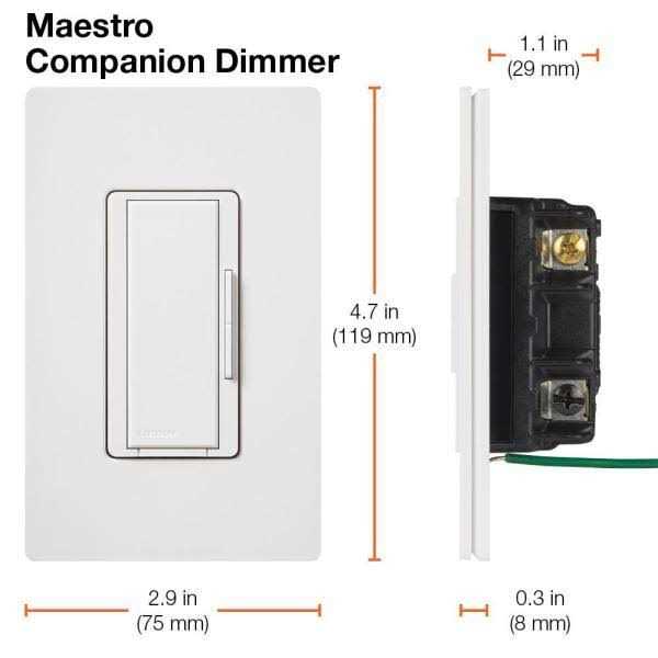Lutron MA-RR-WH Maestro 600-Watt Multi-Location Companion Dimmer - Cheap Fitting
