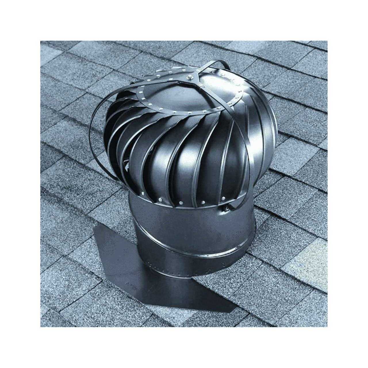 Air Vent 12 in. Weatherwood Aluminum Externally Braced Wind Turbine - Cheap Fitting