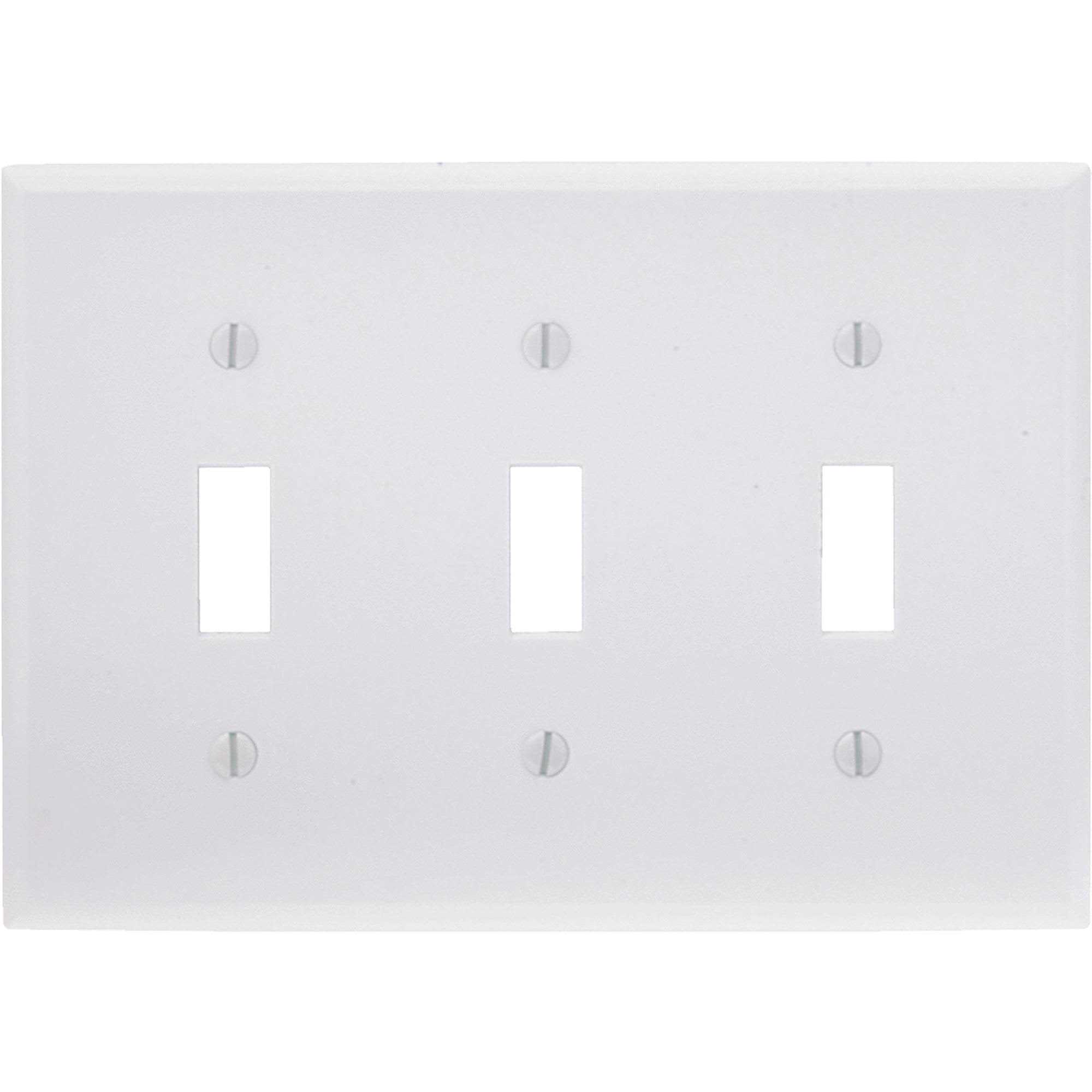 Leviton White 3-Gang Toggle Wall Plate 88011 - Cheap Fitting