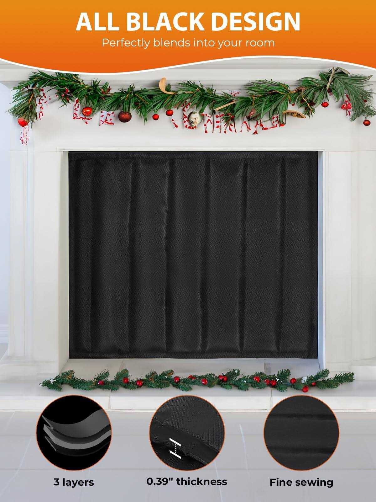 Thmomex Magnetic Fireplace Cover Indoor Fireplace Blanket Keep Drafts Out Stop Heat Loss Save Energy Fireplace Stove Draft Stopper Chimney Cover - Cheap Fitting