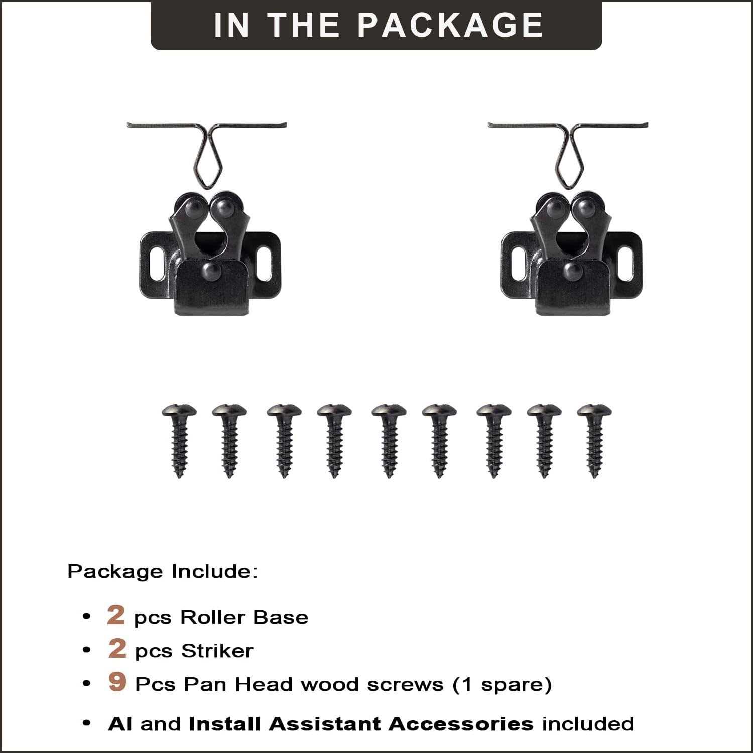 Keenkee Cabinet Latch Double Roller Catch Hardware for Cupboard Closet Cabinet Door Latches and Catches - Cheap Fitting