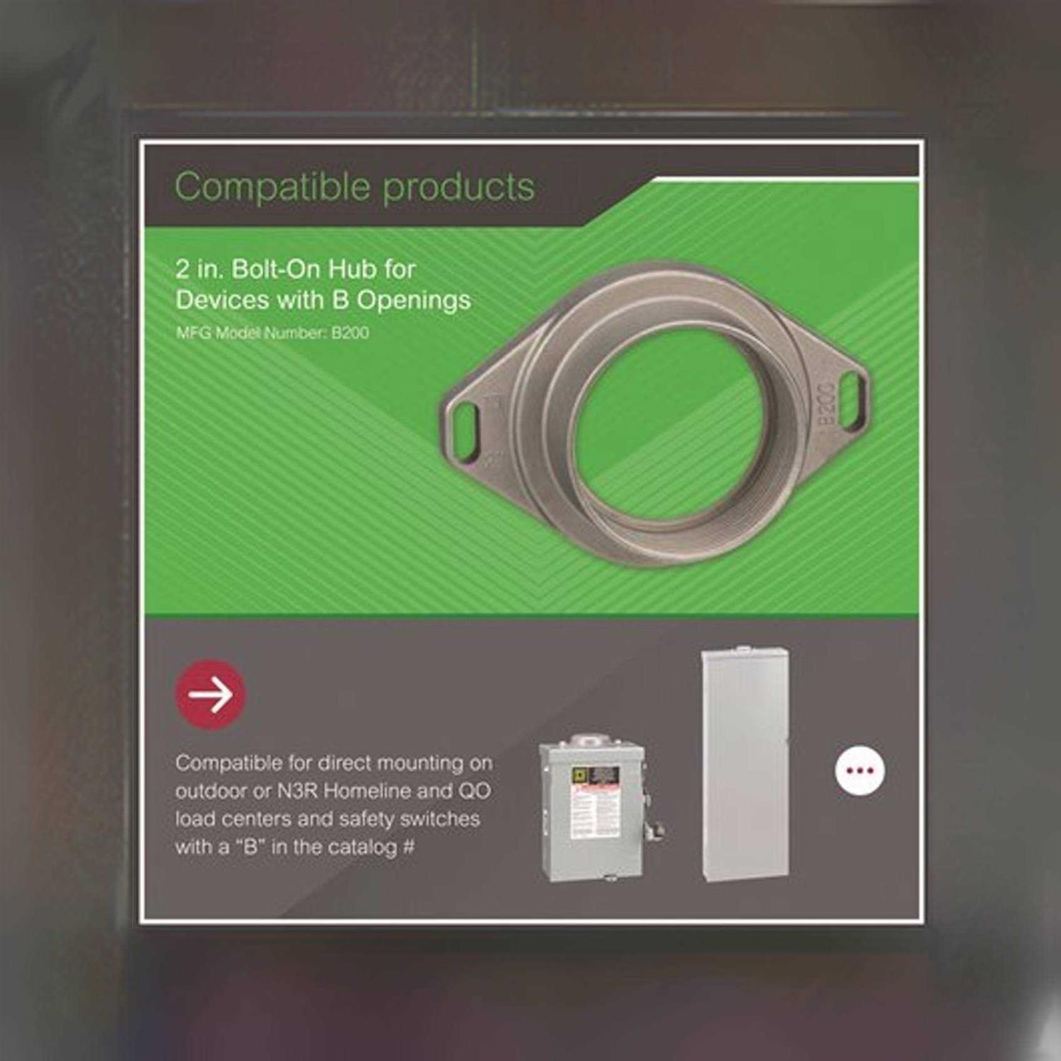 Square D B200 2-in Bolt-On Hub - Cheap Fitting