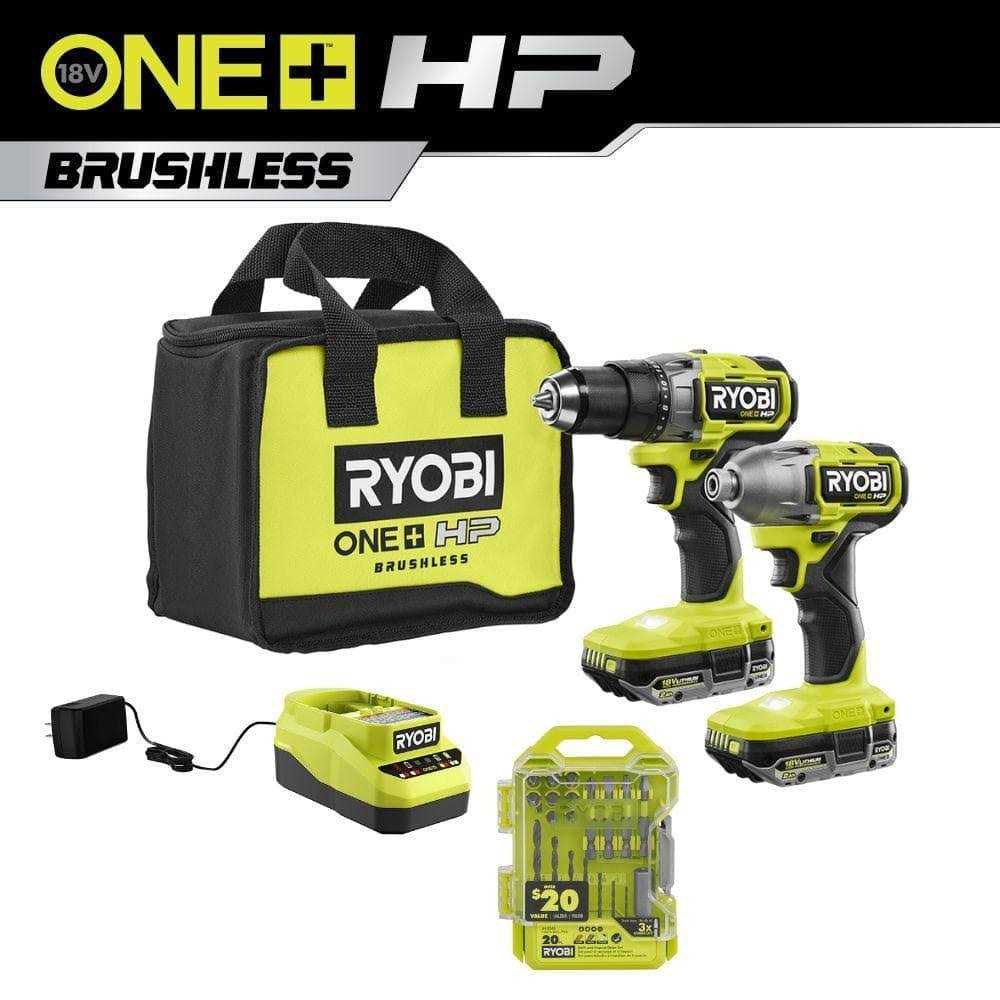 RYOBI ONE+ HP 18V Brushless Cordless 1/2 in. Drill/Driver and Impact Driver Kit w/ 2.0 Ah Batteries - Cheap Fitting