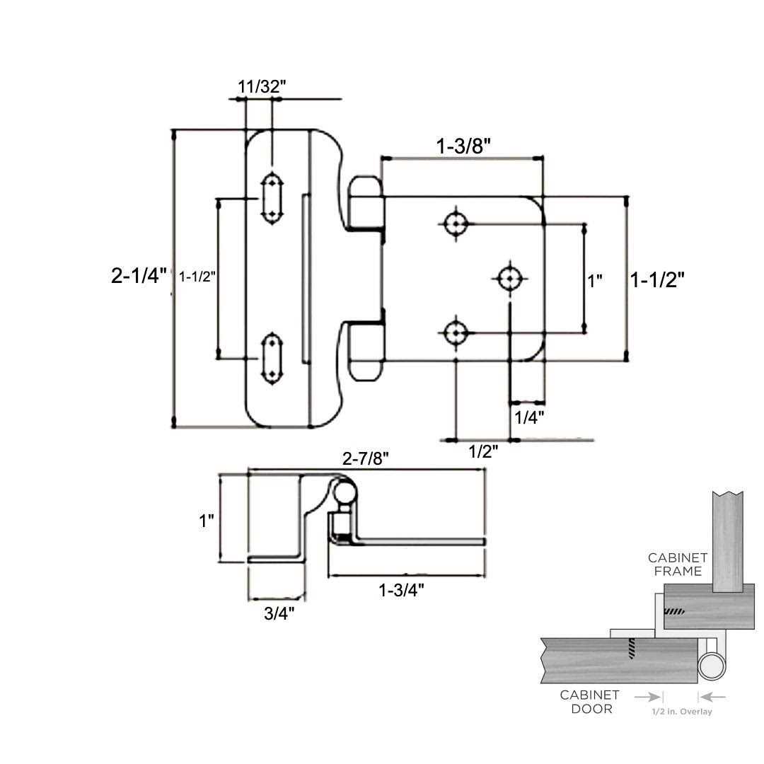 Cosmas 18650-FB Flat Black Self Closing Partial Wrap Cabinet Hinge 1/2 Inch Overlay - Cheap Fitting