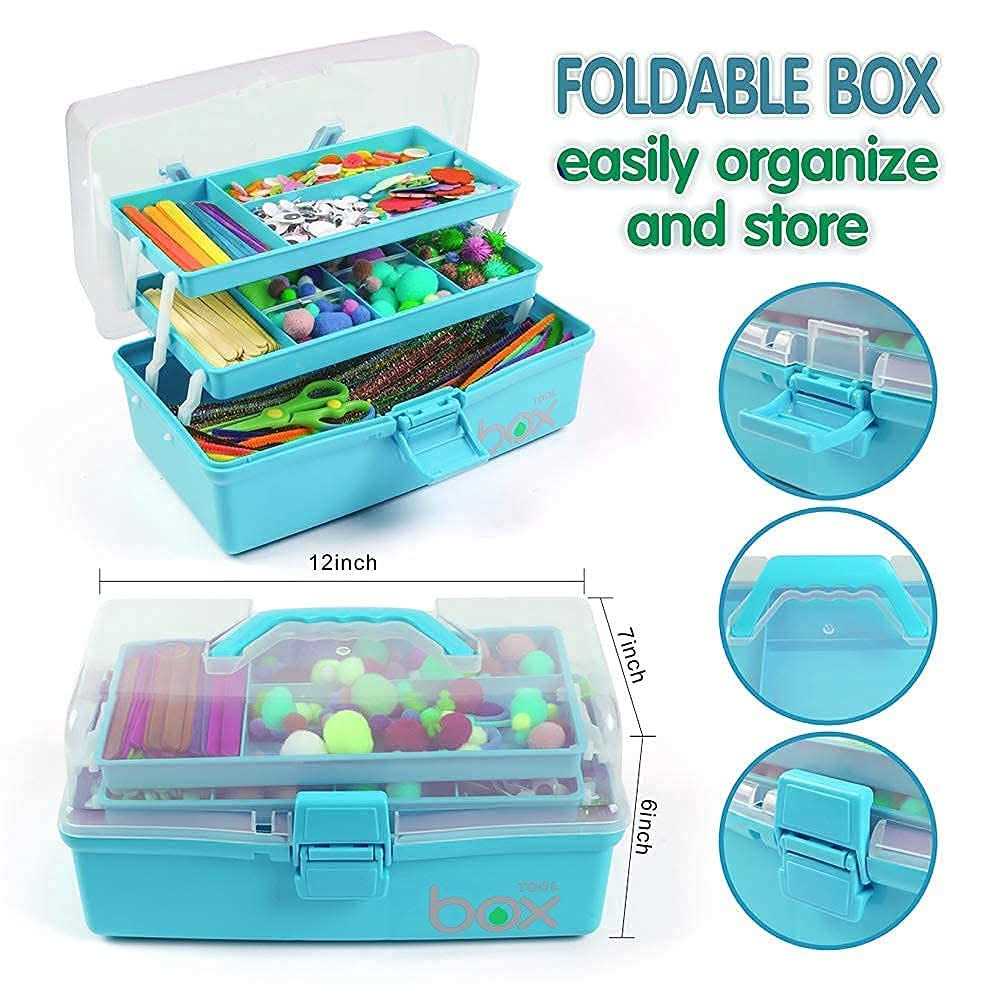 TERGOO 12in Three-Layer Multipurpose Storage Box Folding Tool Box/Art & Crafts Case/Sewing Supplies Organizer/Medicine Box - Cheap Fitting