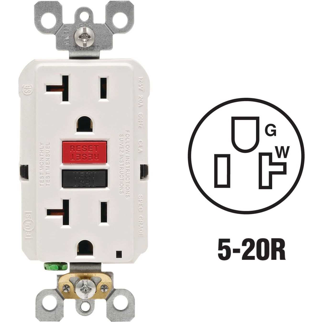 Leviton 20-Amp GFCI Outlet R92-GFTR2-0KW - Cheap Fitting
