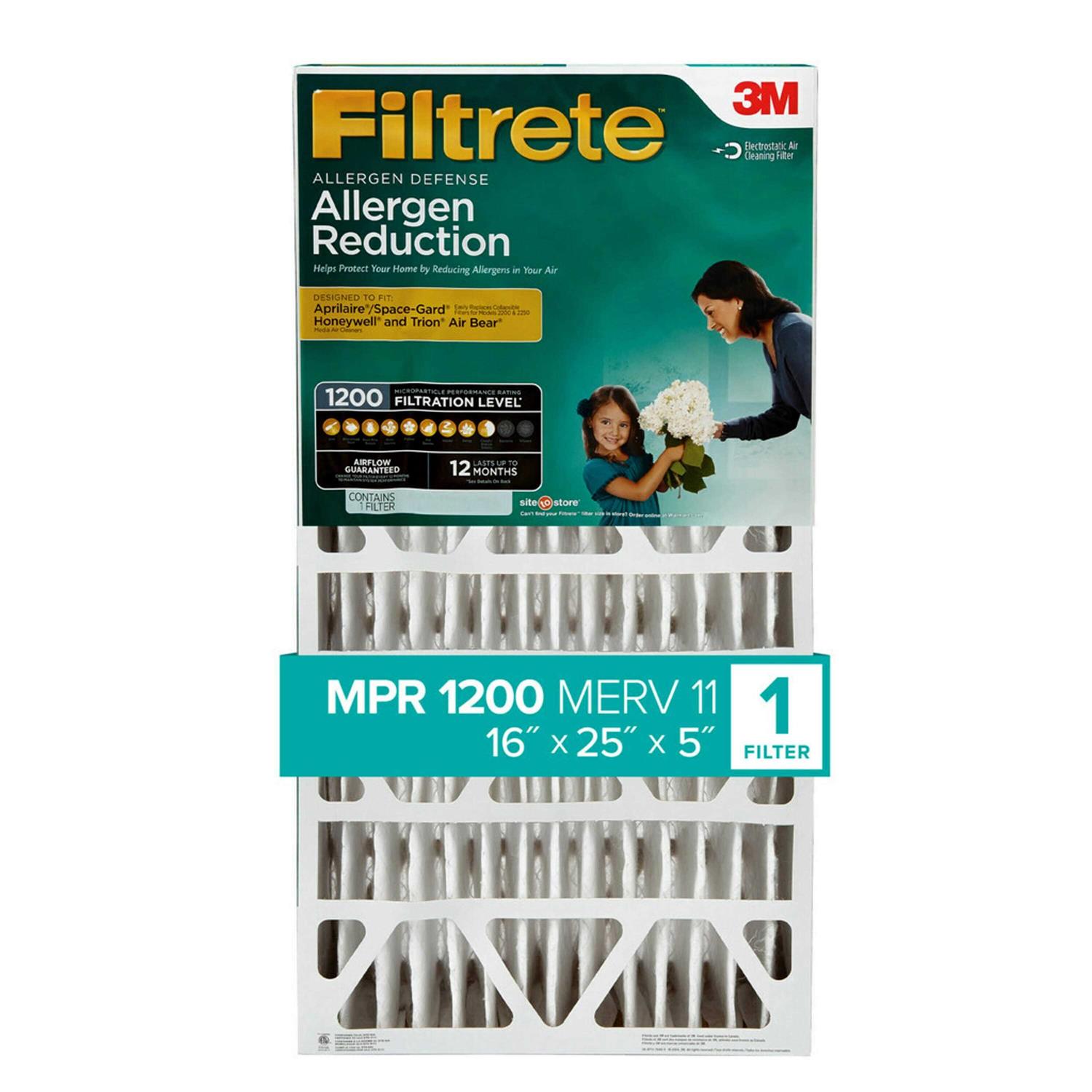Filtrete 1200 MPR Allergen Reduction Deep Pleat HVAC Air & Furnace Filter - Cheap Fitting