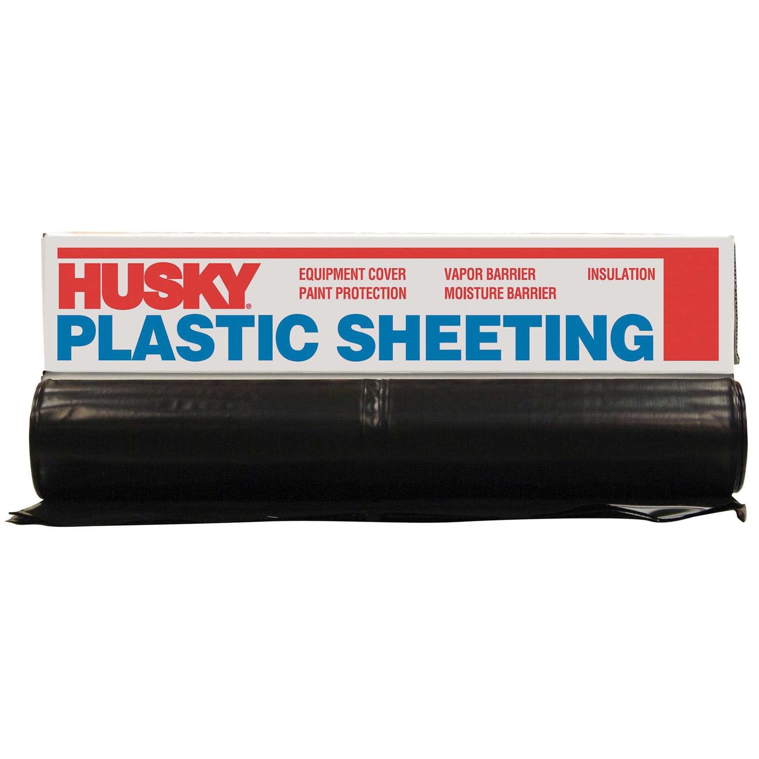 Husky 4 ml Polyethylene Black Plastic Sheeting - Cheap Fitting