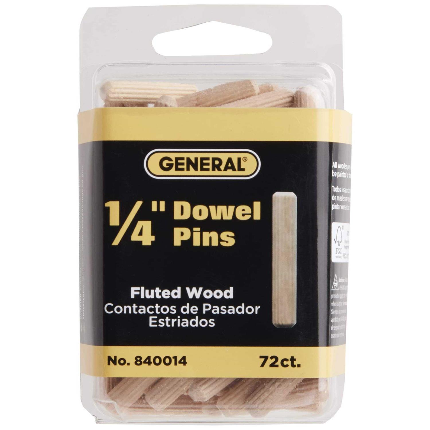 General Tools 840014 1/4 Fluted Dowel Pins - Cheap Fitting