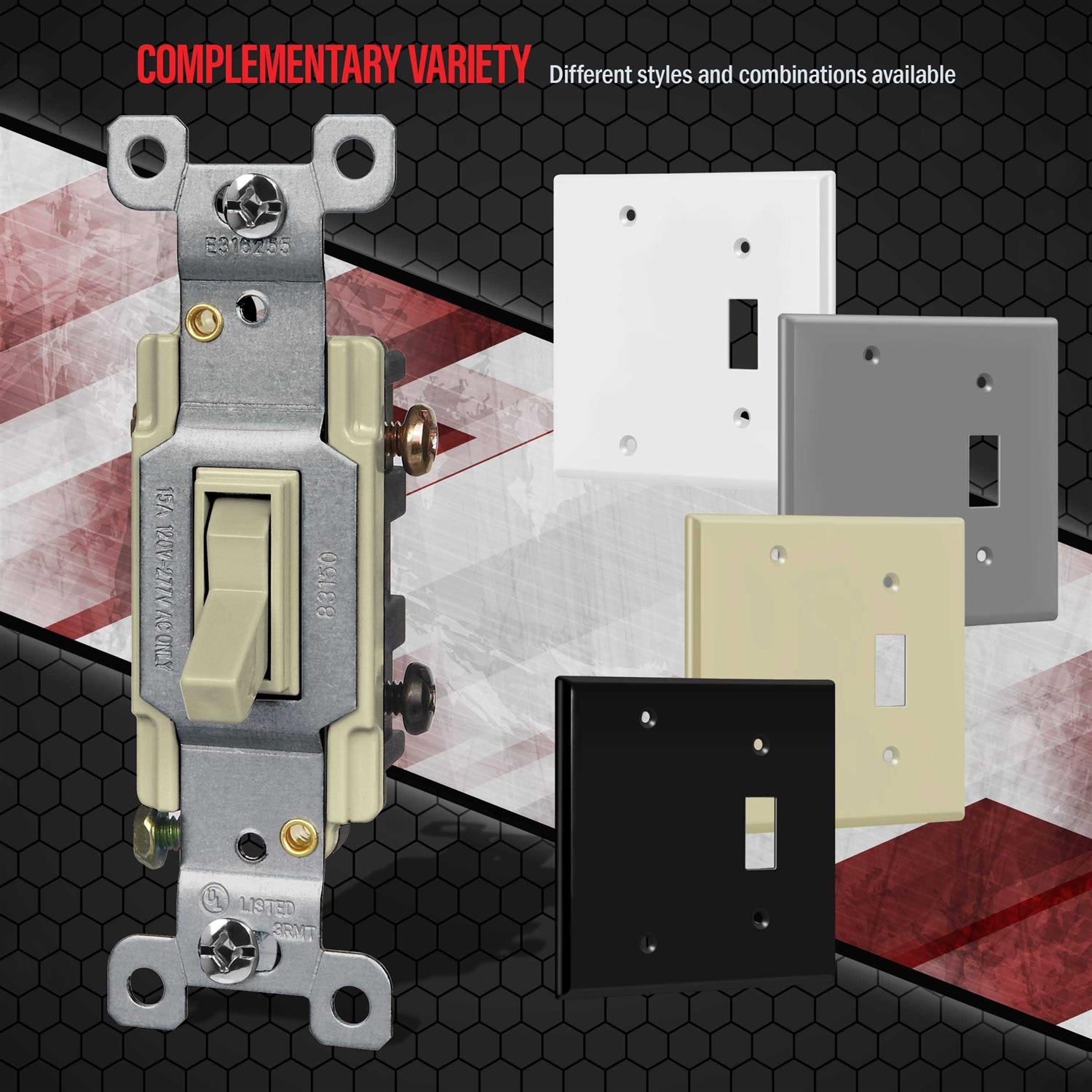 Enerlites 880111-W 2-Gang Blank/Toggle Wall Switch Plate - Cheap Fitting