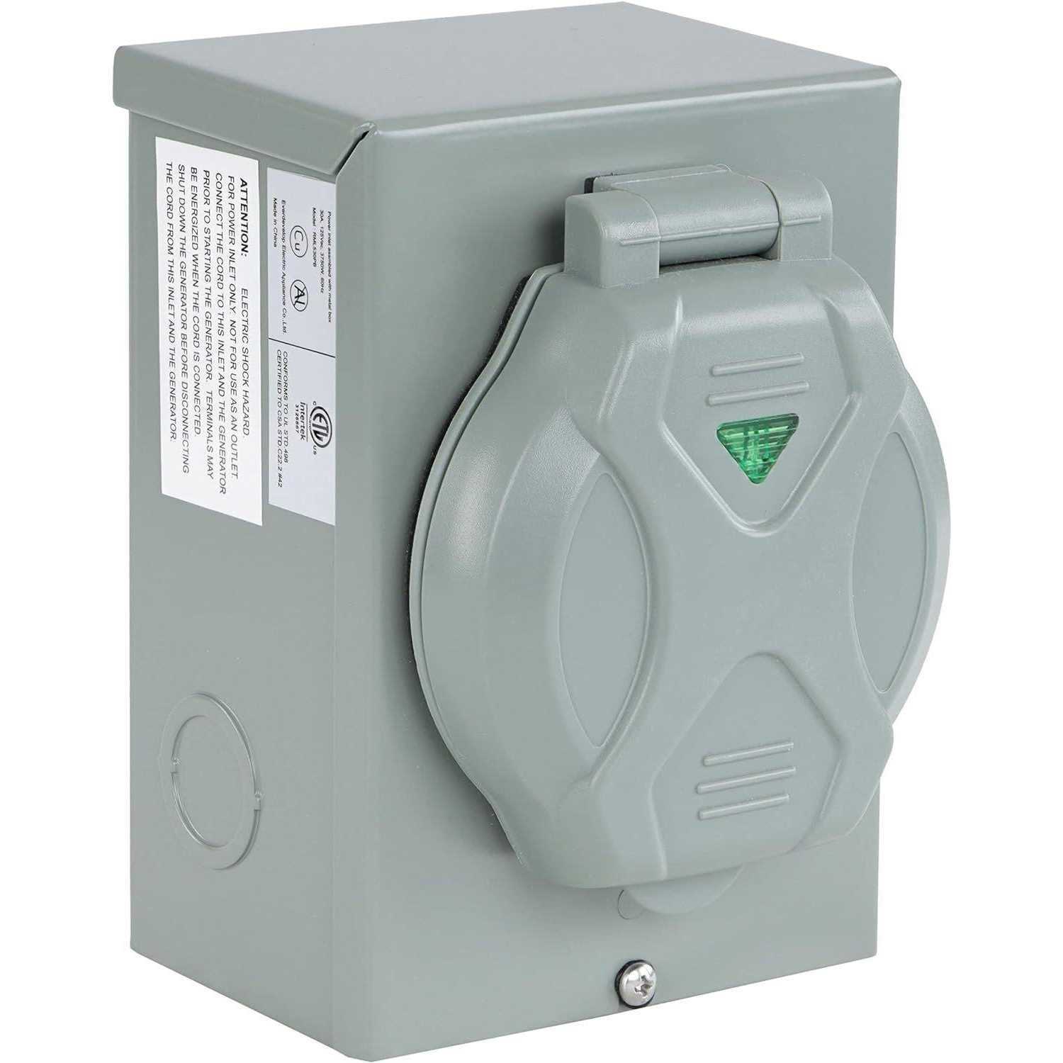 Bisupply Generator Inlet Box 30 Amp 3 Prong Power Inlet Box - Cheap Fitting