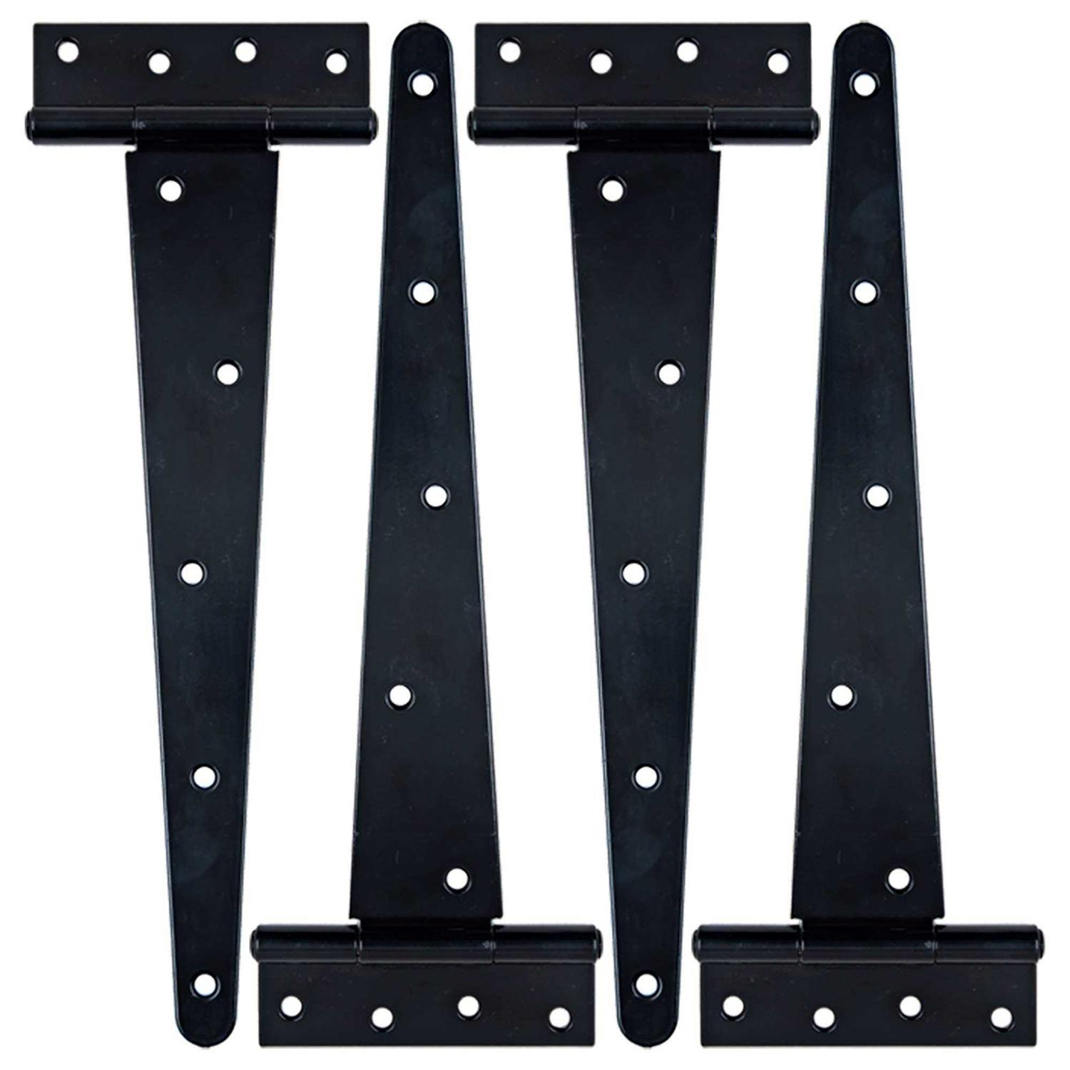 HLMOptimo Heavy Duty T Hinge Tee Hinge T Strap Hinge Shed Hinge Gate Hinge Barn Hinge Fence Hinge Door Hinge Wrought Rustproof All Size Black - Cheap Fitting