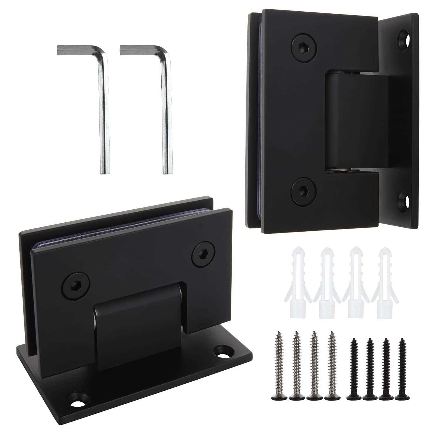 HNBun 2Pack Glass Shower Door Hinges 90 Degree Shower Hinges Replacement Parts with Mounting Hardware - Cheap Fitting