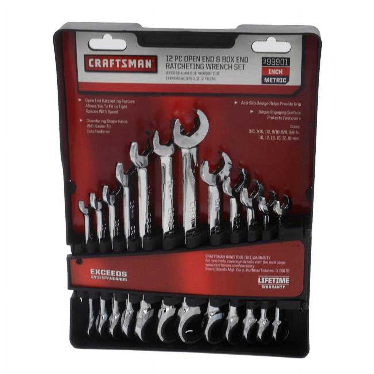 CRAFTSMAN 12-Piece Open End Box End Ratcheting Wrench Set - Cheap Fitting