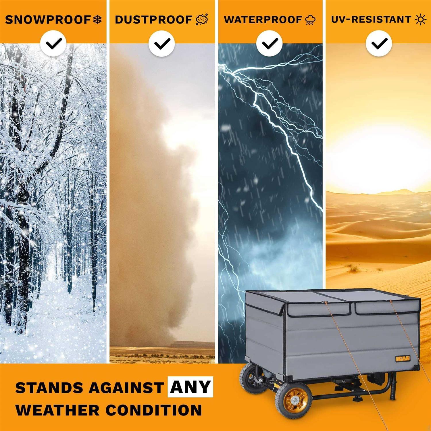 IGAN Generator Tent Running Cover Ultra Heavy Duty Tarpaulin Enclosure - Cheap Fitting