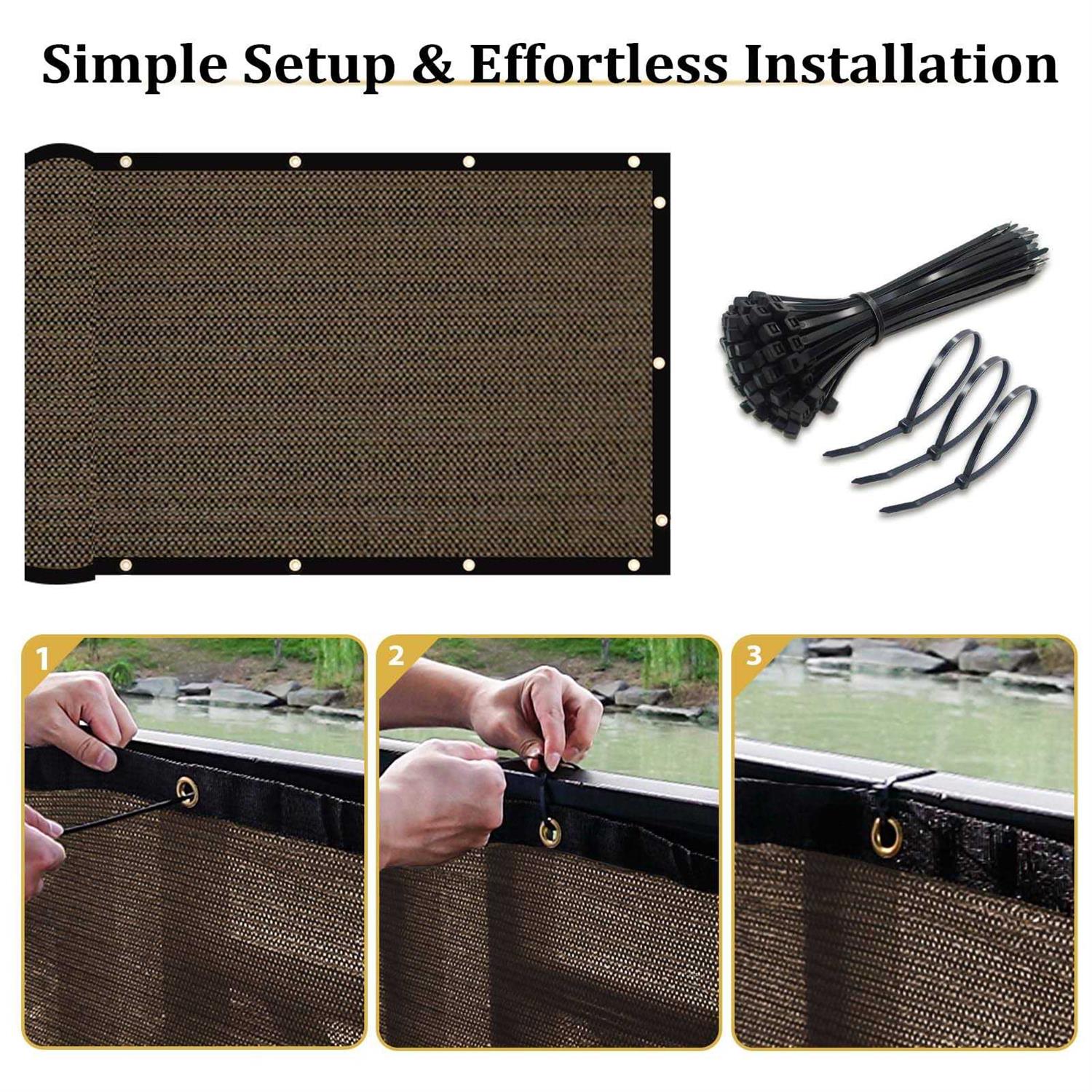 Shade&Beyond Shadebeyond Privacy Screen Fence 4X50 Screen Fence Green Heavy Duty 150 Gsm Fencing Mesh Shade Net Cover For Wall Garden Yard B - Cheap Fitting