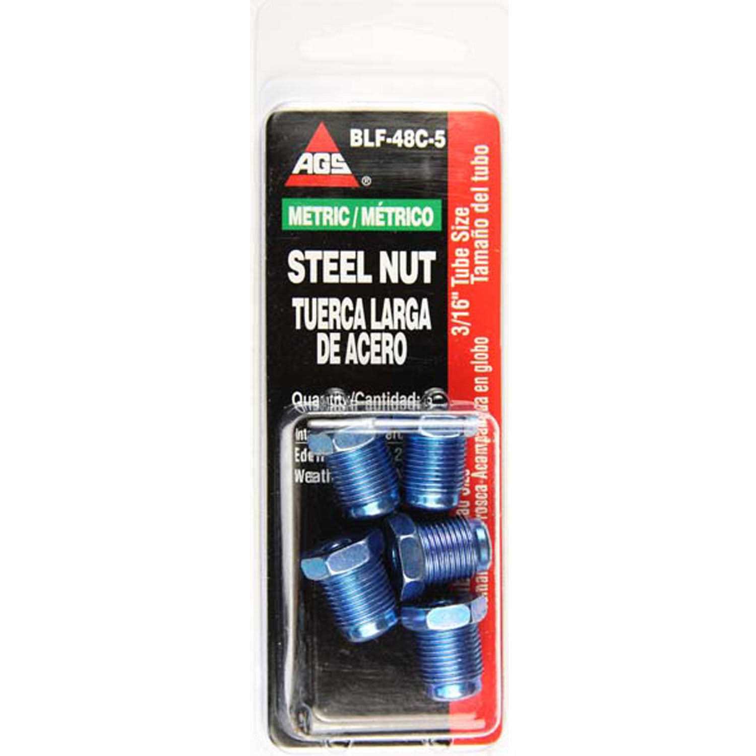 AGS Steel Tube Nut 3/16 (M12 x 1.0) B (BLF48C5) - Cheap Fitting