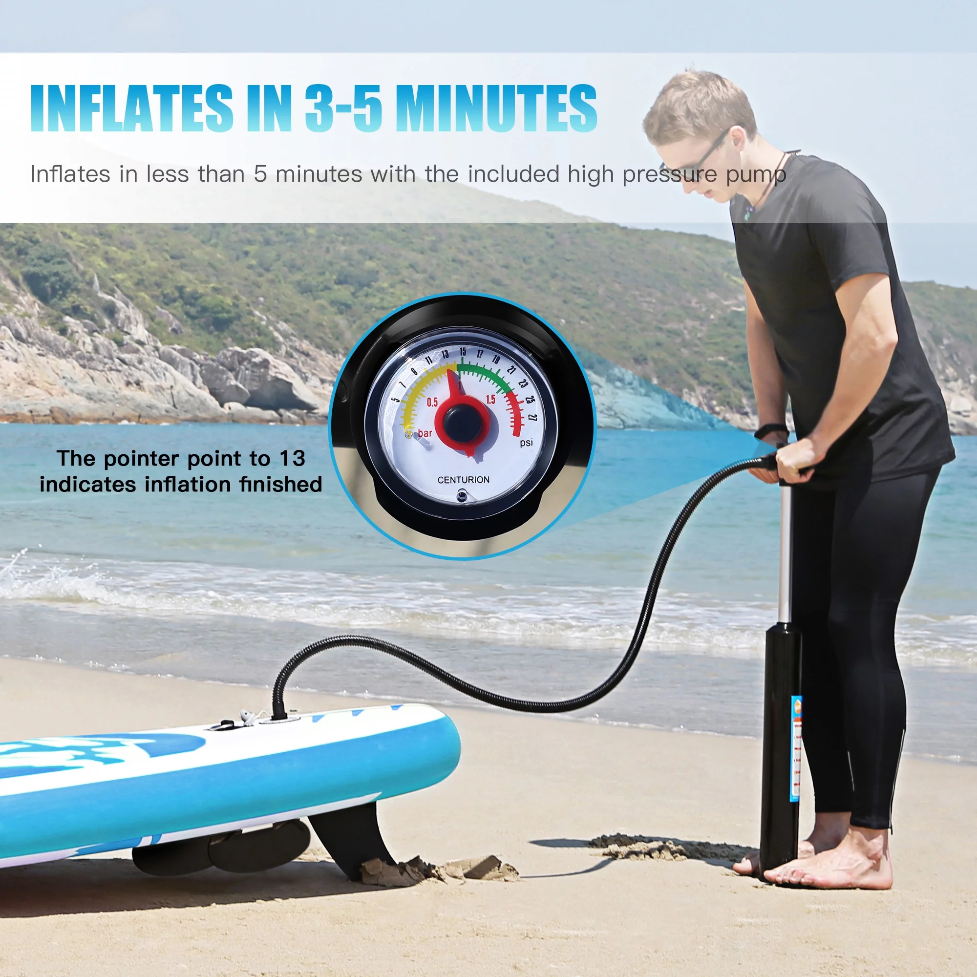 Famistar 10' Inflatable Stand Up Paddle Board 6