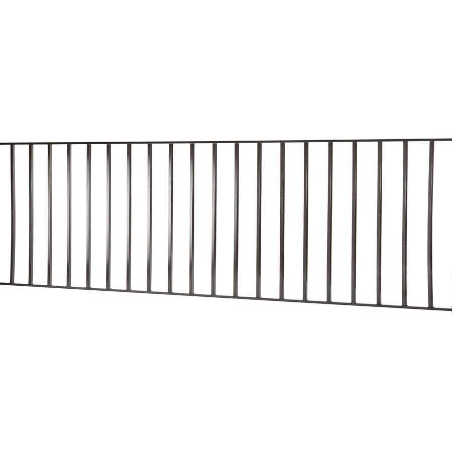 Monroe 3-ft H x 8-ft W Black Steel Yard Fence Panel - Cheap Fitting