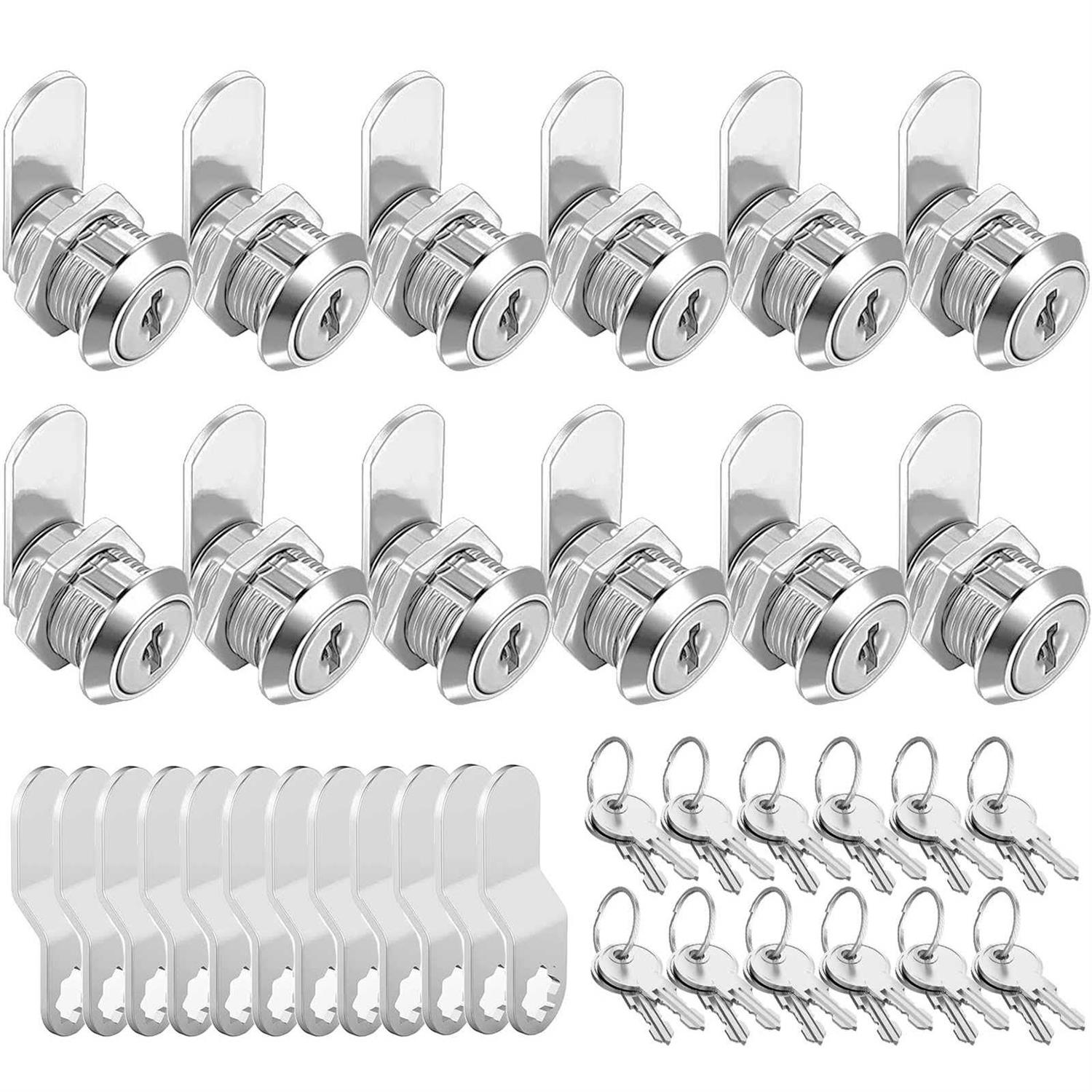 Sissinda Cam Locks Cabinet Locks Keyed Alike 5/8” Cylinder Length Fits on 0.4” Max Panel Thickness - Cheap Fitting