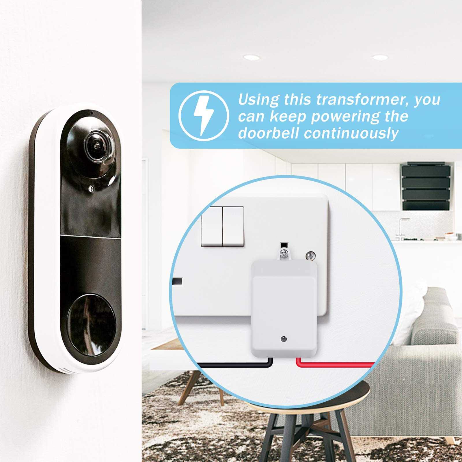 16.5 Volt Doorbell Transformer Compatible with Ring Nest Eufy Wyze - Cheap Fitting