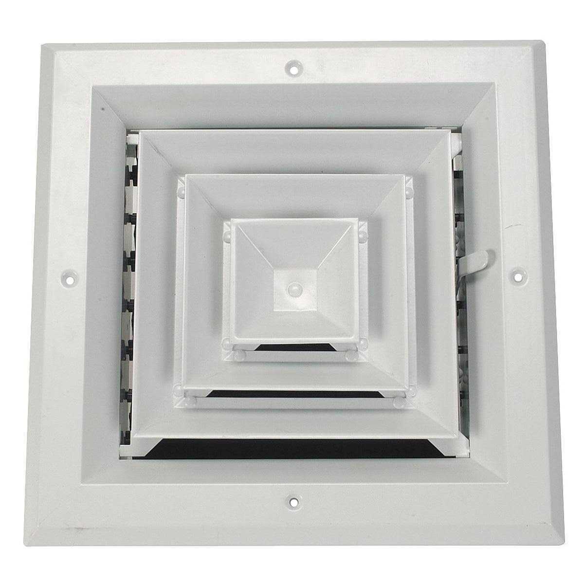 Zoro Select 8 in Square 4-Way Multilouver Ceiling Diffuser 4MJJ6 - Cheap Fitting