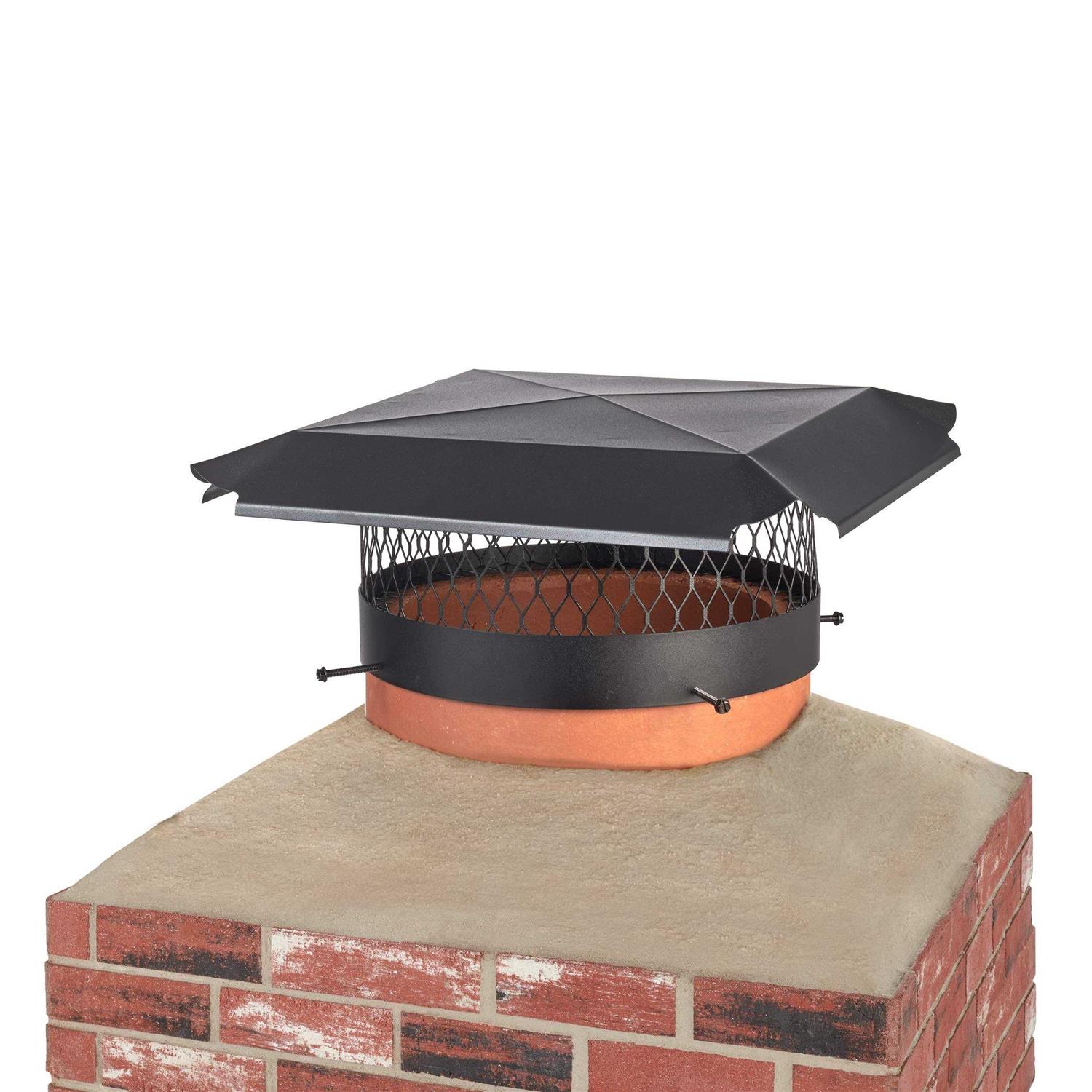 Draft King CBO14 Round Bolt on Black Galvanized Steel Single Flue Chimney Cap - Cheap Fitting