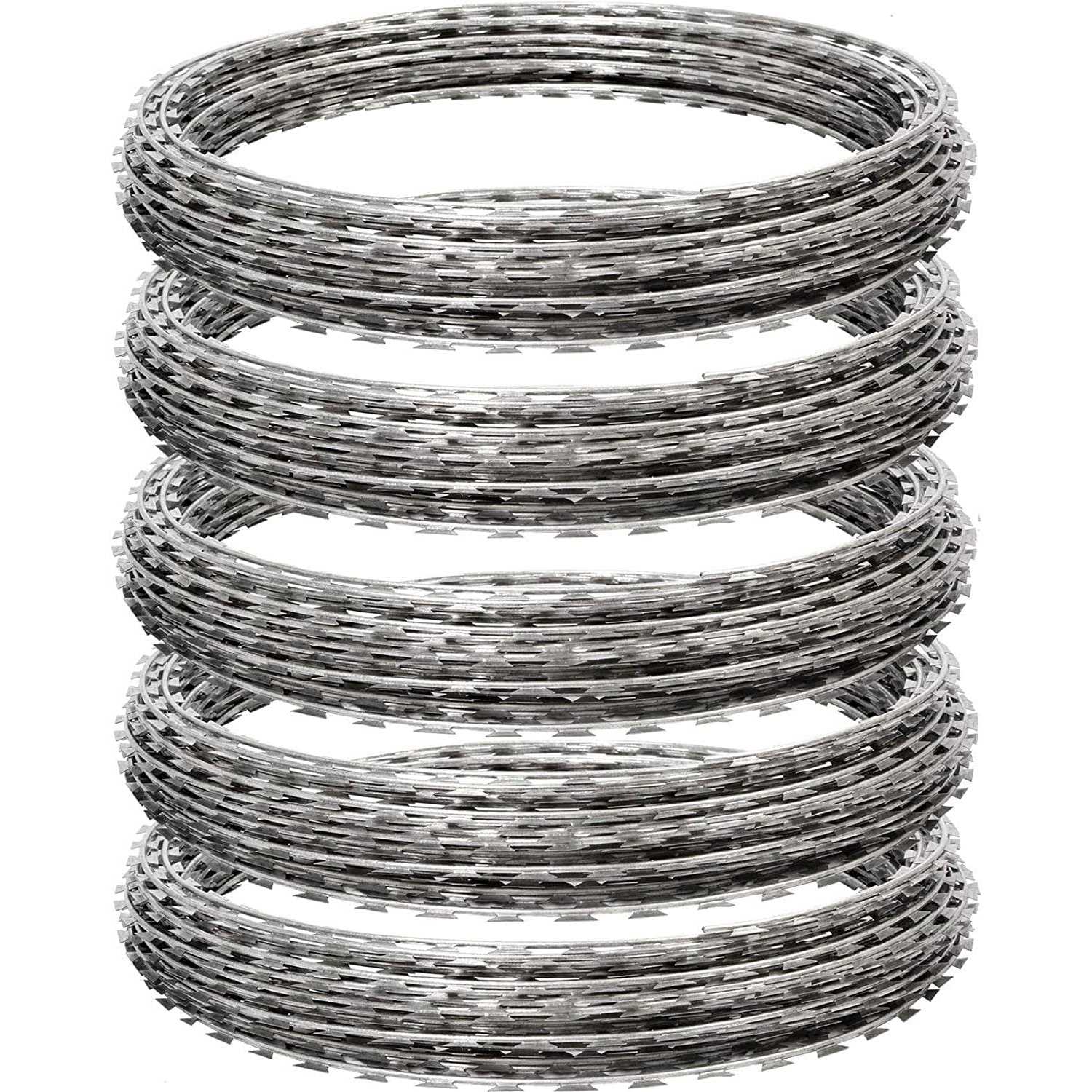 YXJSTO Razor Wire 250ft Galvanized Bto-22 Razor Wire Fence Stretched Ribbon Barbed Wire Coils for Farm - Cheap Fitting