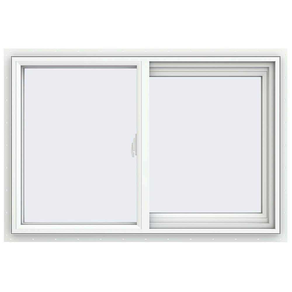 JELD-WEN 59.5 in. x 2500 Series White Vinyl Right-Handed Sliding Window with Fiberglass Mesh Screen - Cheap Fitting
