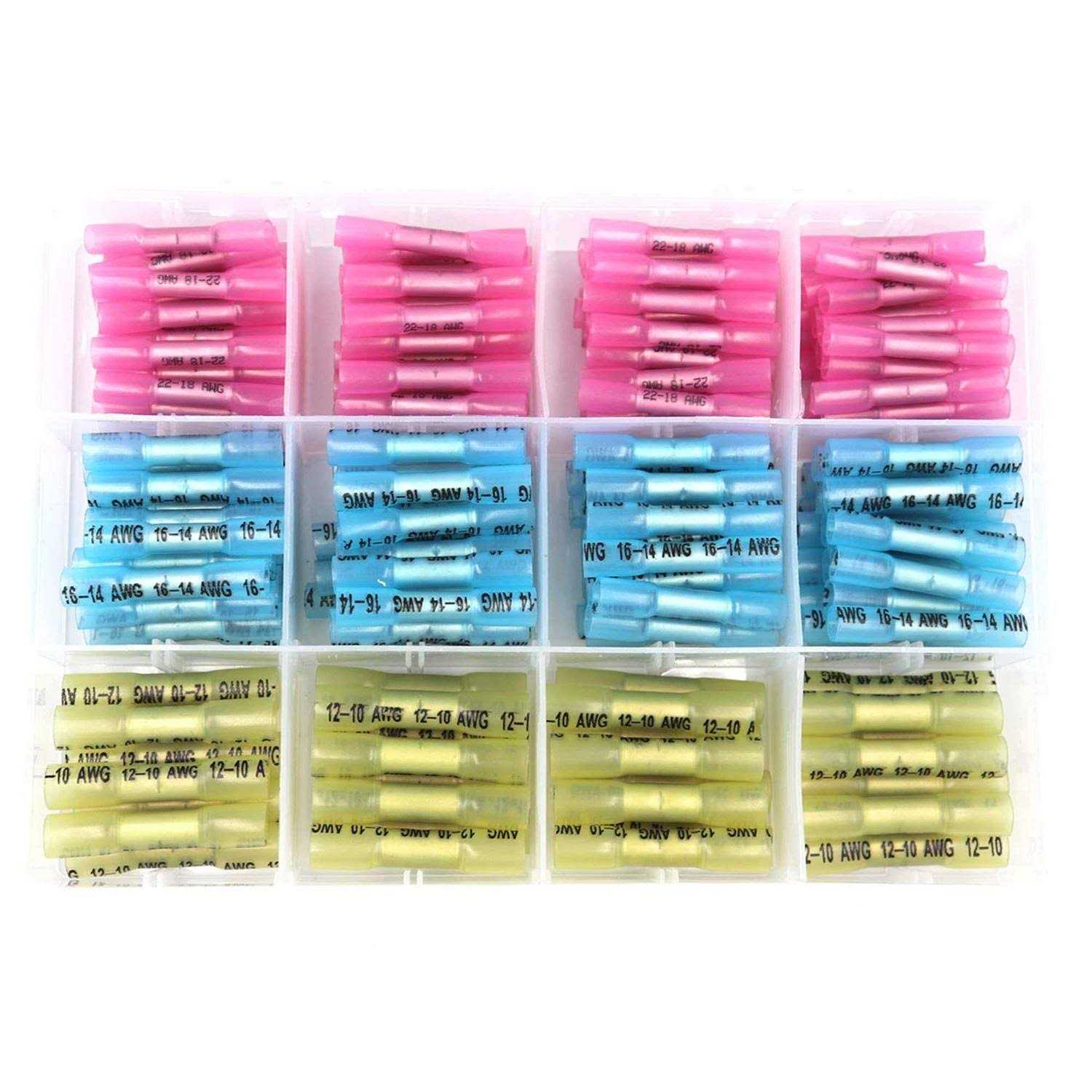 FGen 210pcs Heat Shrinkable Terminal Common Intermediate Crimping Terminal Crimp Wire Connector Waterproof Insulated Joint Terminal Assembly - Cheap Fitting