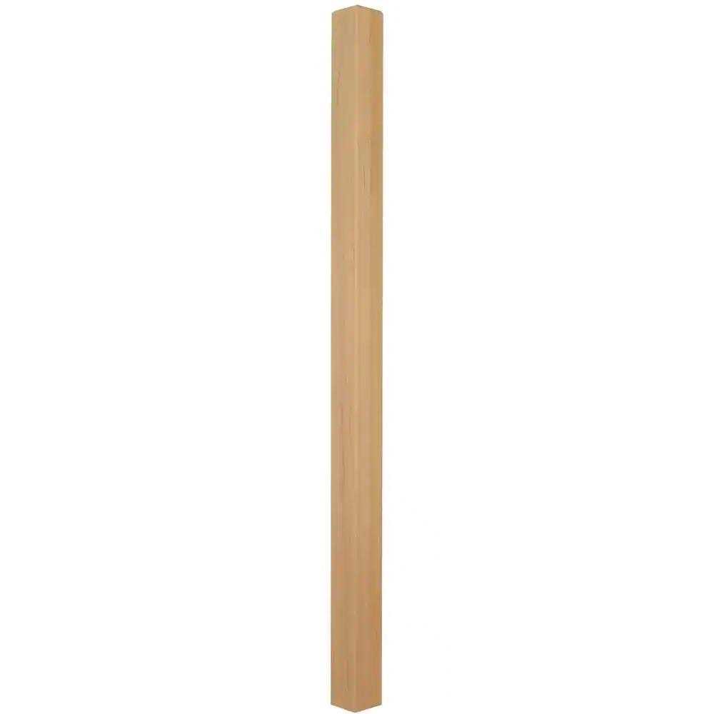 Stair Parts 60 in. x 3-1/2 in. Unfinished Hemlock Craftsman Solid Core Box Newel Post for Stair Remodel - Cheap Fitting