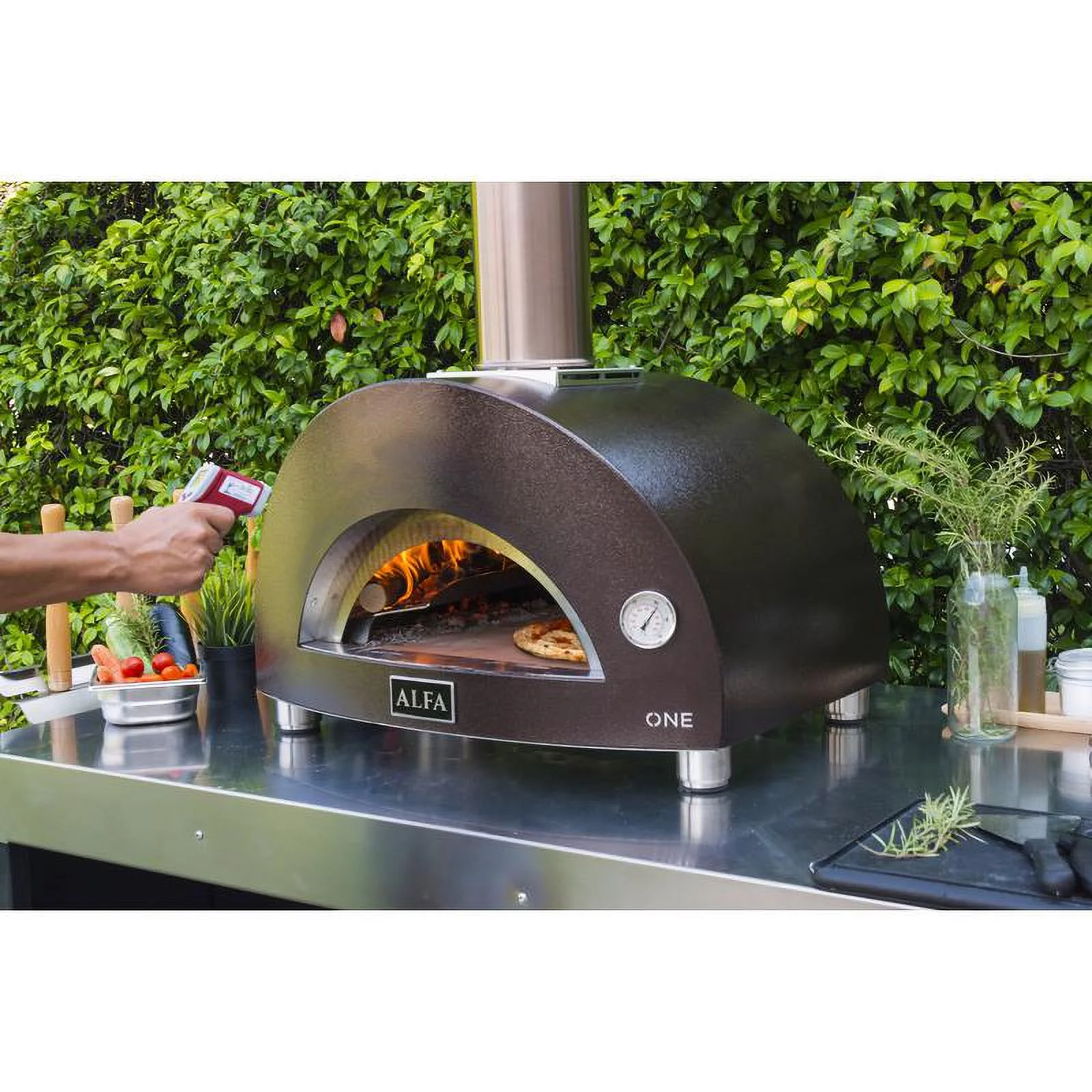 Alfa Nano 29 in. Wood Outdoor Pizza Oven Copper - Cheap Fitting