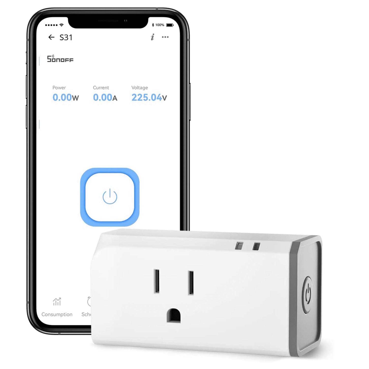 Sonoff S31 WiFi Smart Plug with Energy Monitoring 15A Smart Outlet Timer Switch ETL Certified - Cheap Fitting
