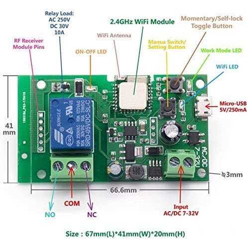 Newgoal Wireless Jog Relay Momentary/Self-Locking Switch Module Diy smart - Cheap Fitting
