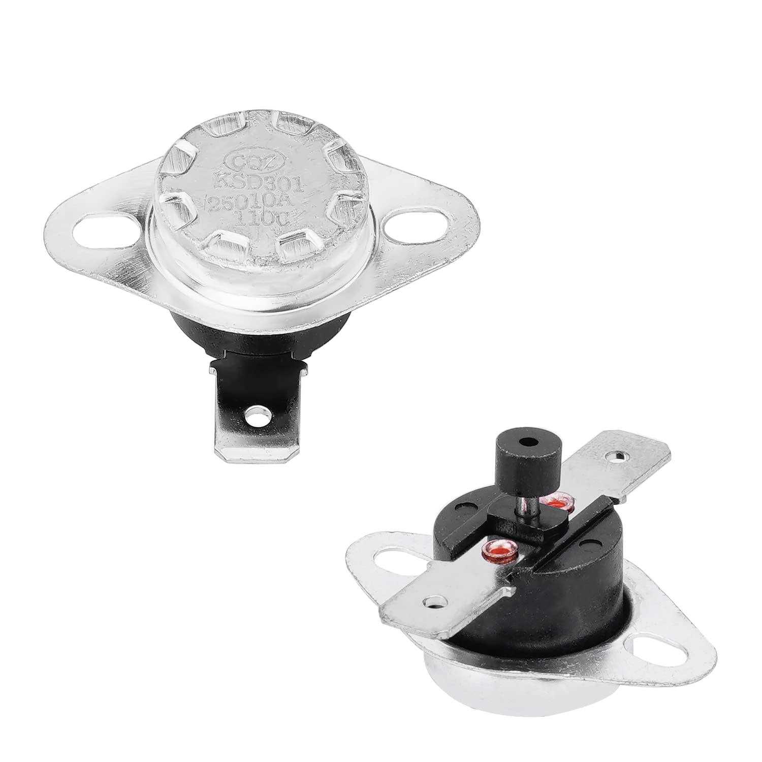 Fielect KSD301 Thermostat Temperature Control Switch Adjust Snap Disc Temperature Switch Normally Closed 2 Pcs - Cheap Fitting