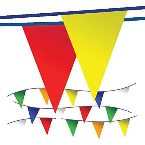 Pennant Banner Flags OSHA 500lb Rated Safety Rooftop Flagging Barrier Traffic Party & Events - Cheap Fitting