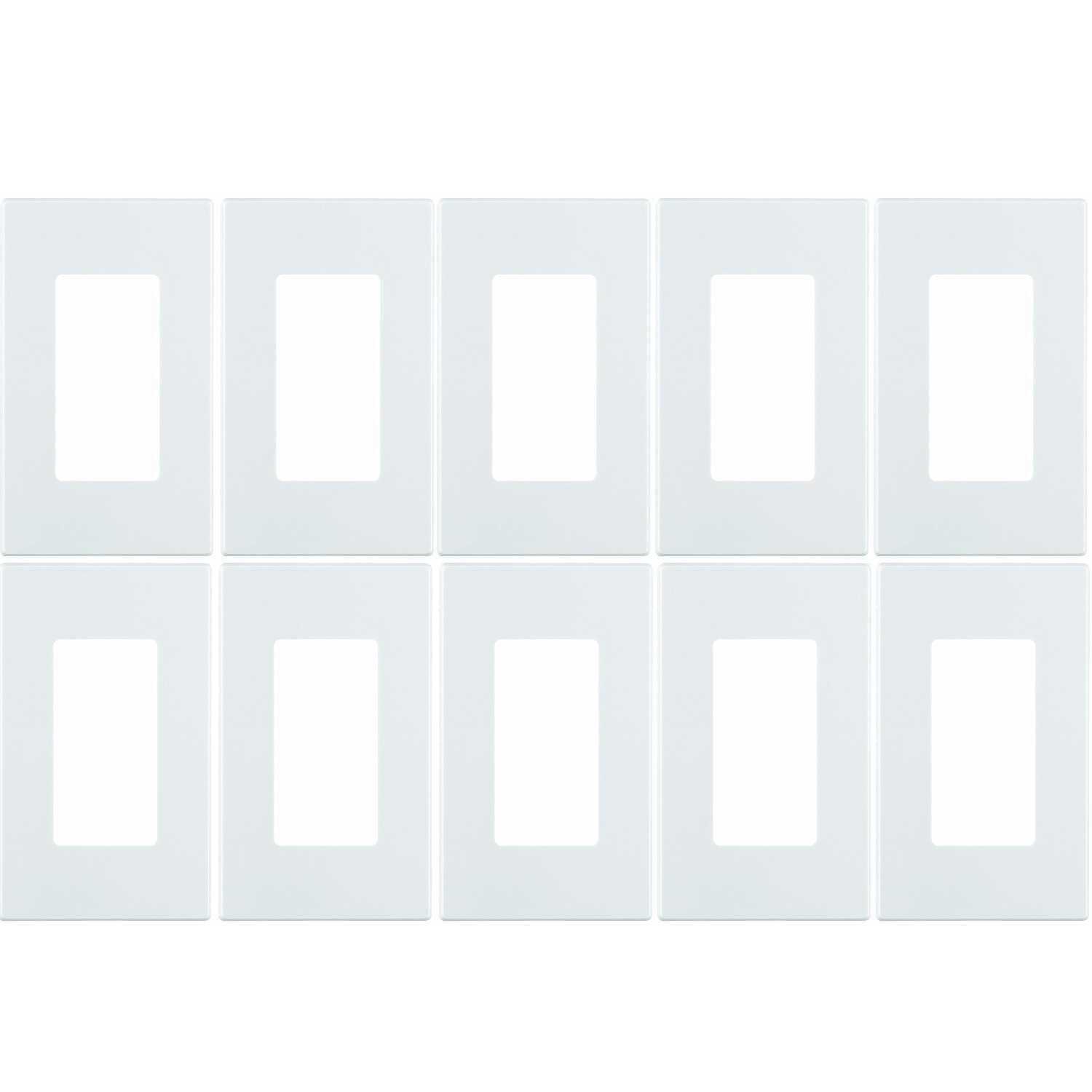Leviton 80301-SW 1-Gang Decora Plus Screwless Wallplate - Cheap Fitting