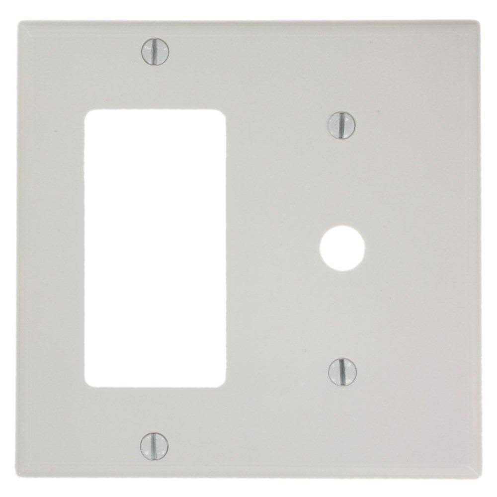 Leviton 80479-W 2 Gang White Combination Plate - Cheap Fitting
