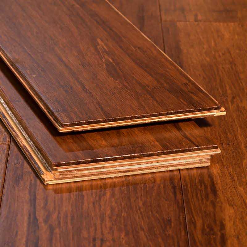 Engineered Bamboo Flooring Carbonized Strand Woven Click Lock - Cheap Fitting