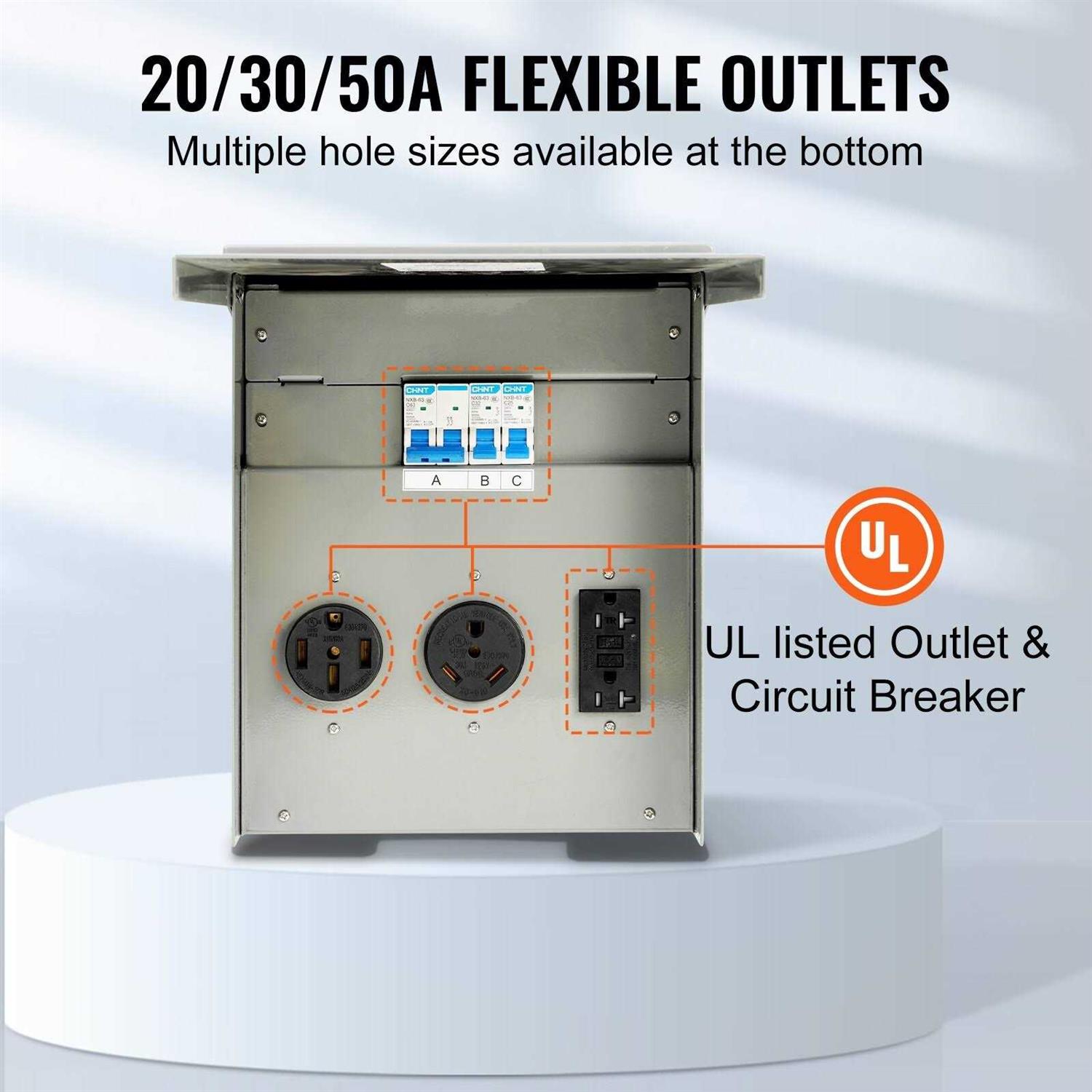 VEVOR 30 Amp RV Power Outlet Box 125/250 Volt Enclosed Lockable Outdoor RV Receptacle Box - Cheap Fitting