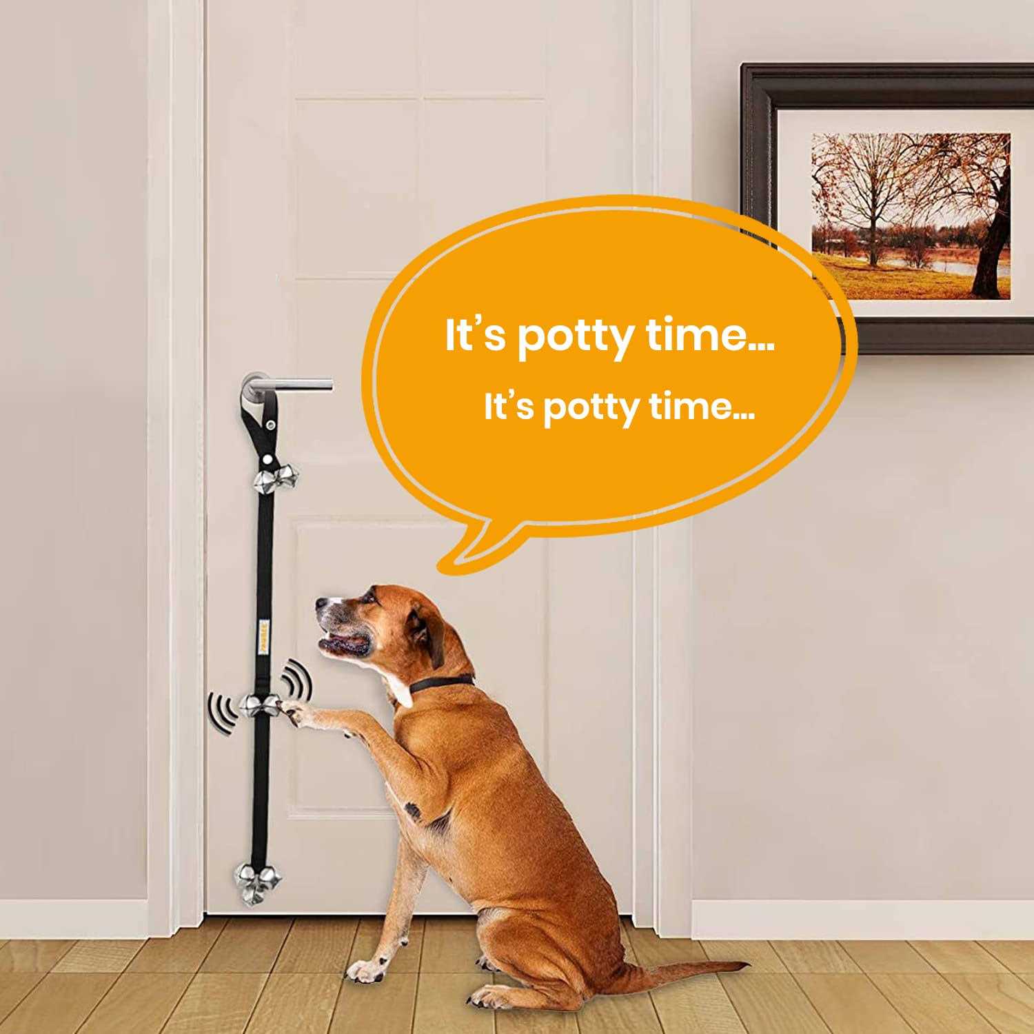 PAWBEE Dog Bell for Door Potty Training Set of 2 Adjustable Dog Doorbell Puppy Training - Cheap Fitting