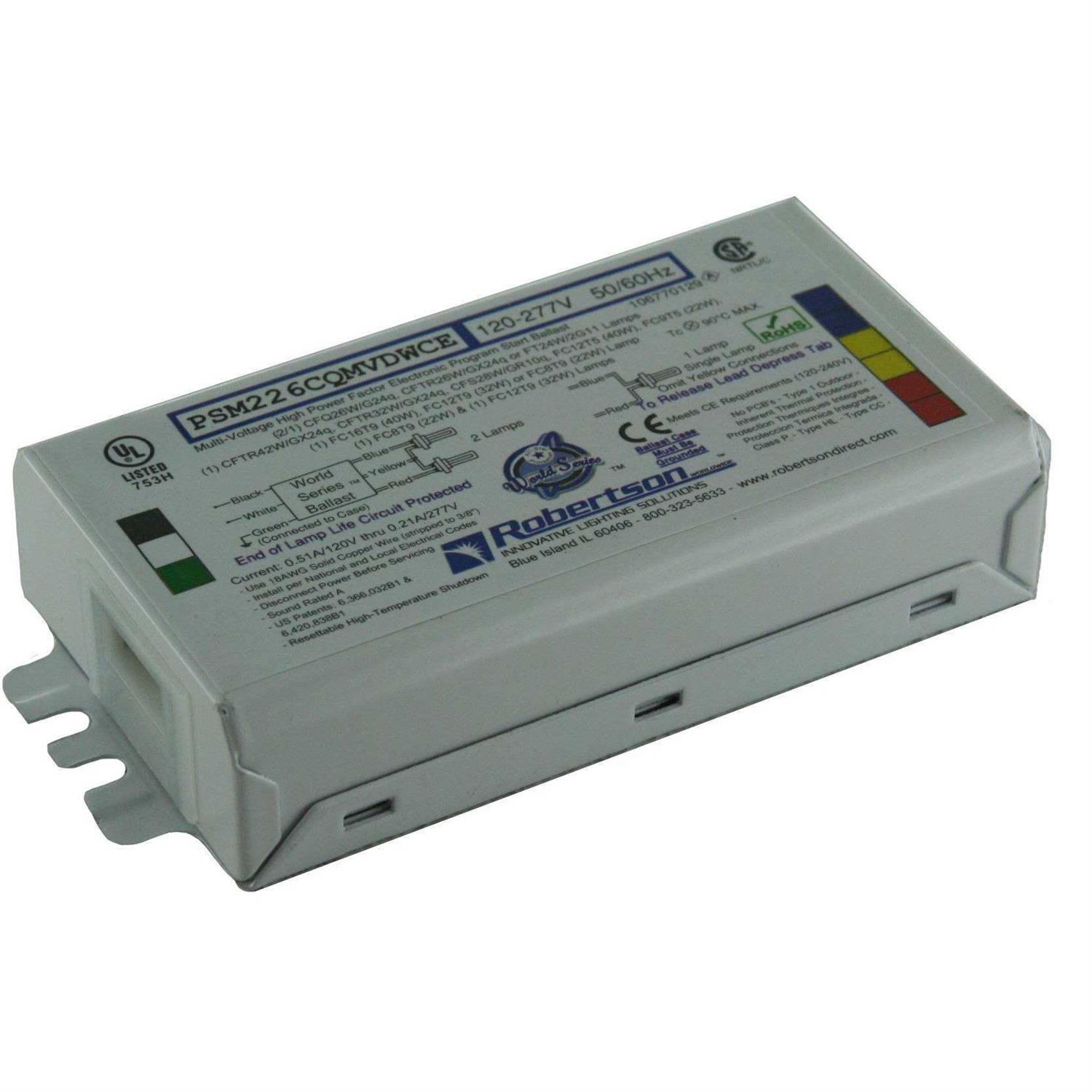 Robertson 3P20145 Individual Fluorescent eBallast 2 CFQ26W/G24q CFL Lamp - Cheap Fitting