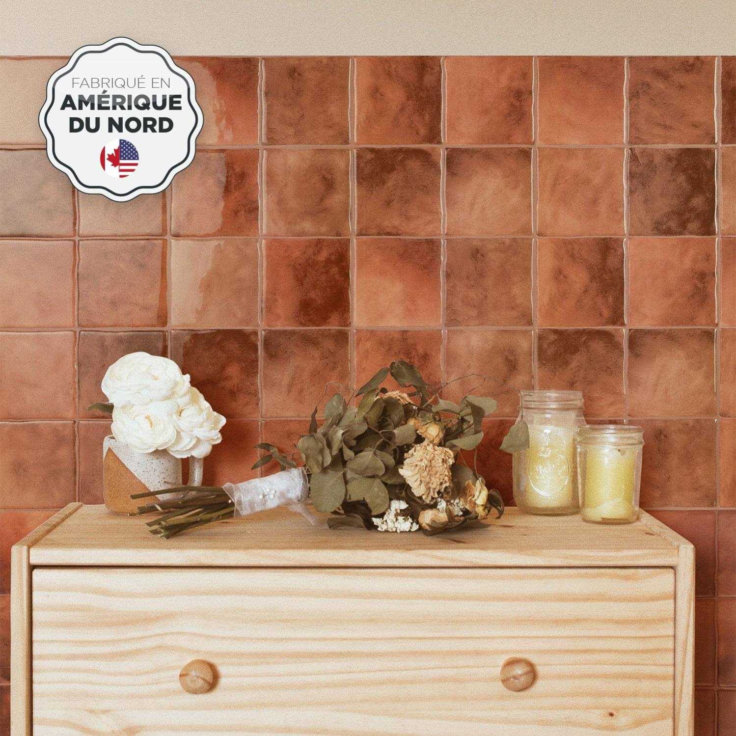 Smart Tiles Zellige Safi Orange 9 in. x 9 in. Vinyl Peel and Stick Tile - Cheap Fitting