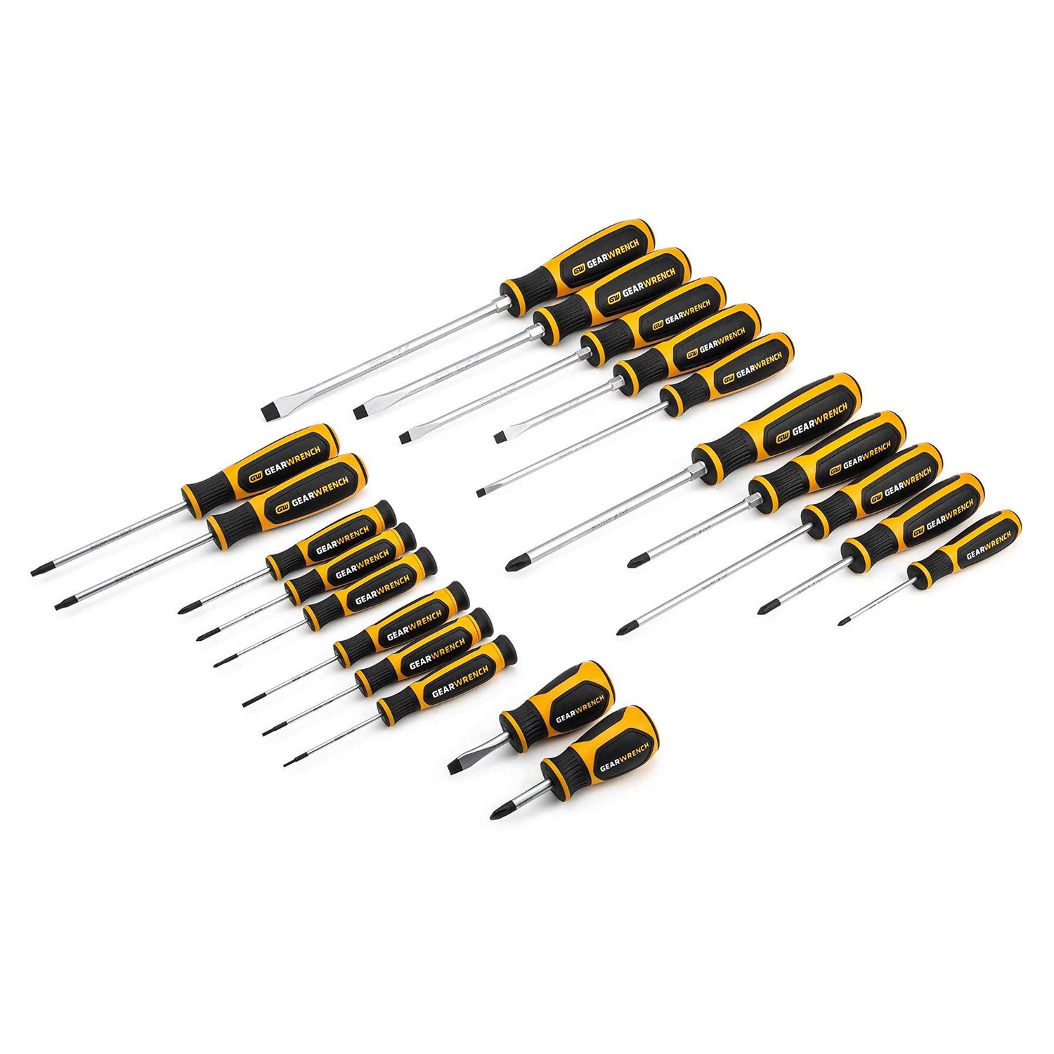GearWrench 80066H 20 Pc Phillips/Slotted/Torx Dual Material Screwdriver Set - Cheap Fitting
