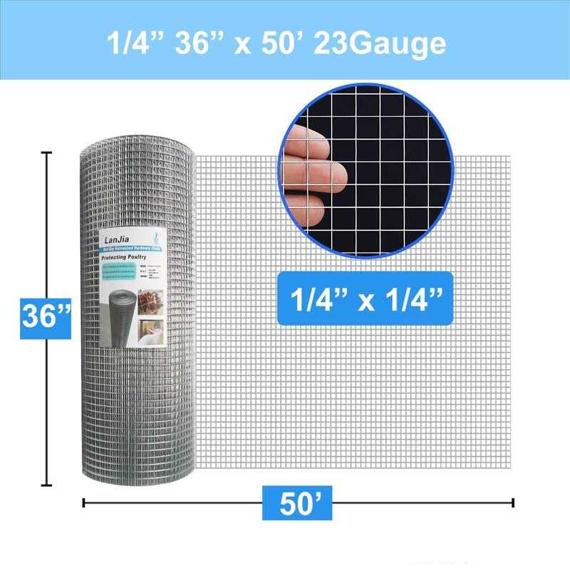 LAN JIA Hardware Cloth 1/4 Mesh 23 Gauge-Hot Dip Galvanized After Welding-Chicken Wire Wire Mesh Roll - Cheap Fitting