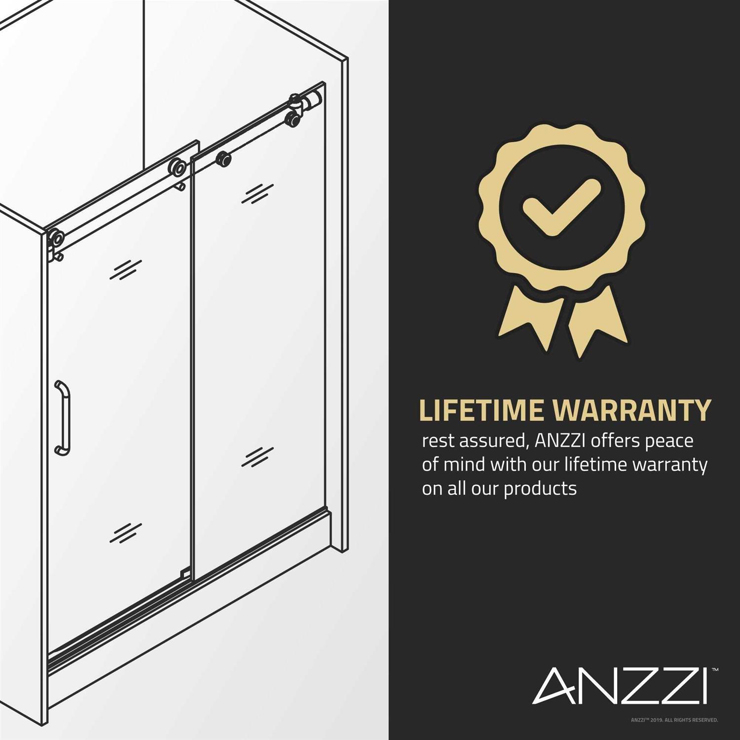 ANZZI Romance 72-in. x 33.5-in. Frameless Swinging Shower Door SD-AZ14-01MB - Cheap Fitting